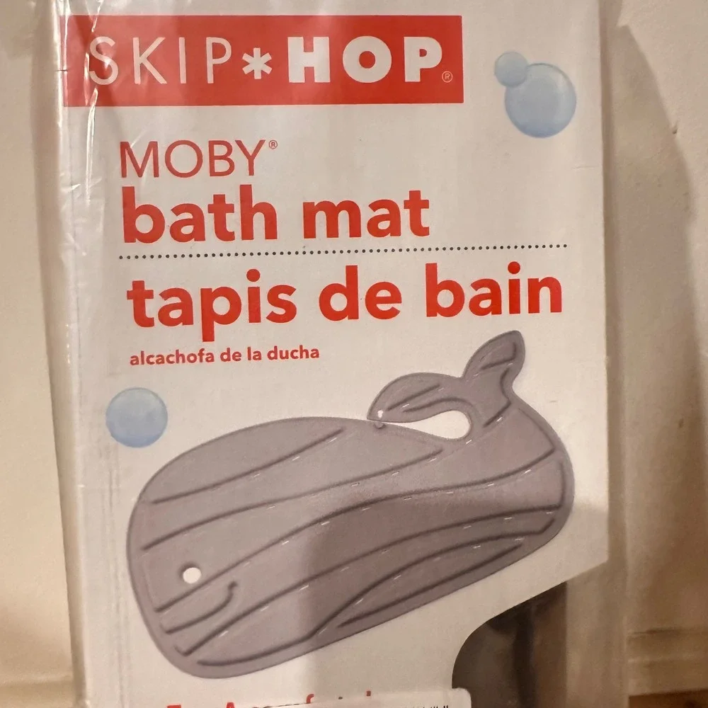 NEW Skip Hop Moby Bath Mat Grey Whale Non-Slip Baby Toddler Tub Mat 235675